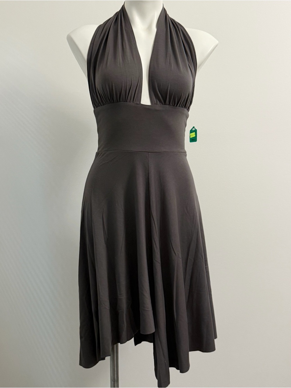 Halter Dress in Charcoal Gray